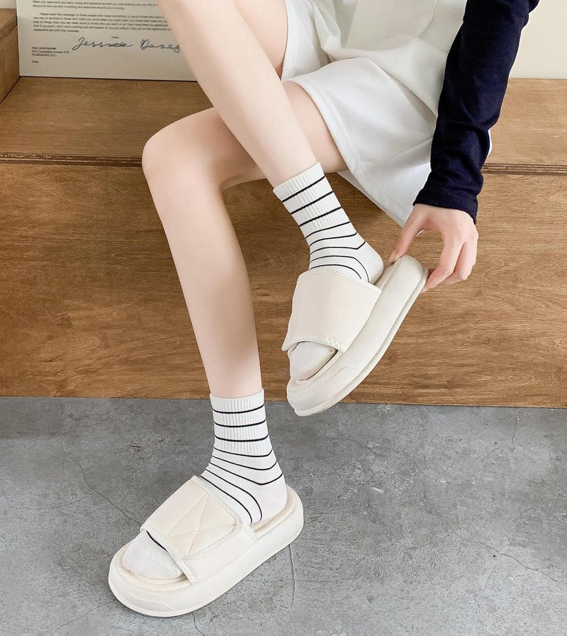 Arukora Store Women's Polka Dot & Striped Crew Cute Ankle Socks Size 5-9 - Image 5